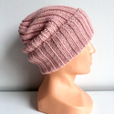 LAURIN – czapka z 100% alpaki wywijana 9033 Lody Truskawkowe różowy