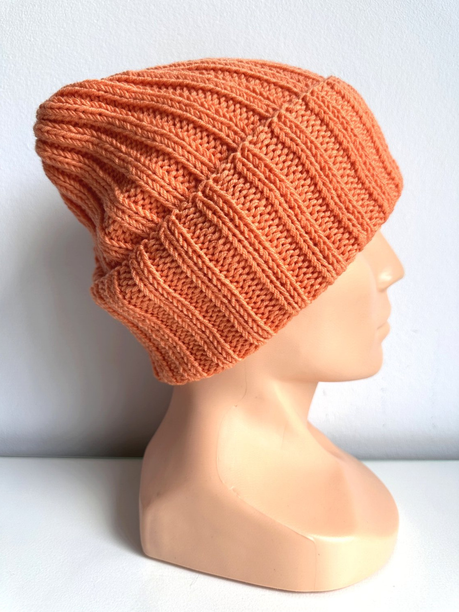 HELLI – czapka merino wywijana 100% Baby Merino 36 Pomarańczowy
