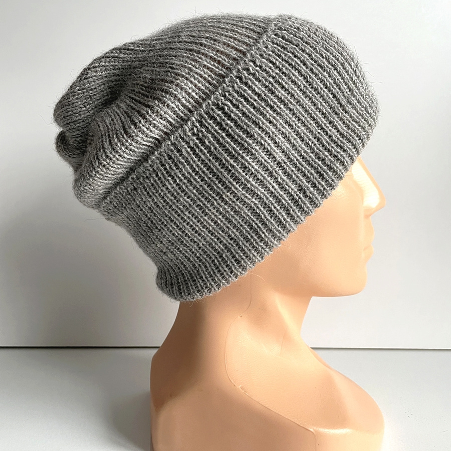 HELEN – czapka wywijana z 100% alpaki 501 jasny szary