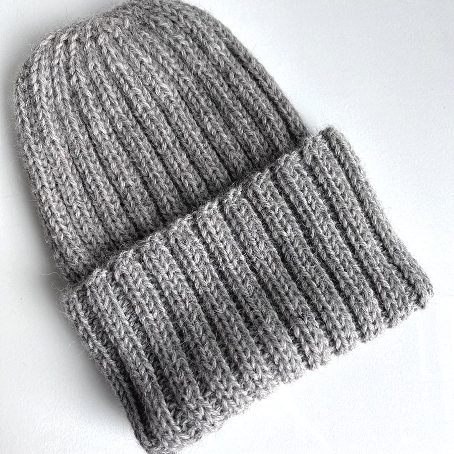 LAURIN Turn-Up Beanie 100% Alpaca 501 Light Grey