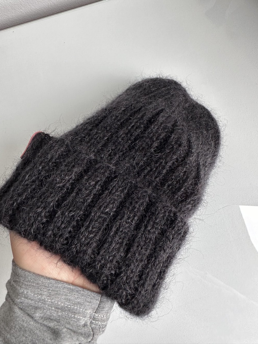MARGARET Handmade Turn-Up Beanie Alpaca Mohair and Silk 8903/02 Black