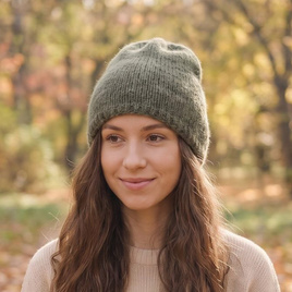 CHMURKA – czapka beanie z alpaki 48 antyczna zieleń