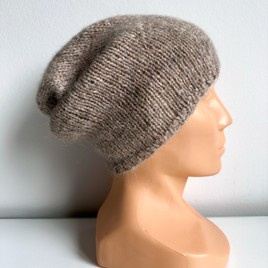 CHMURKA – czapka beanie z alpaki damska 55 jasny beż