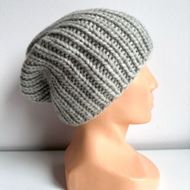 JANKA – gruba czapka zimowa damska z wełny 53 Jasny Szary