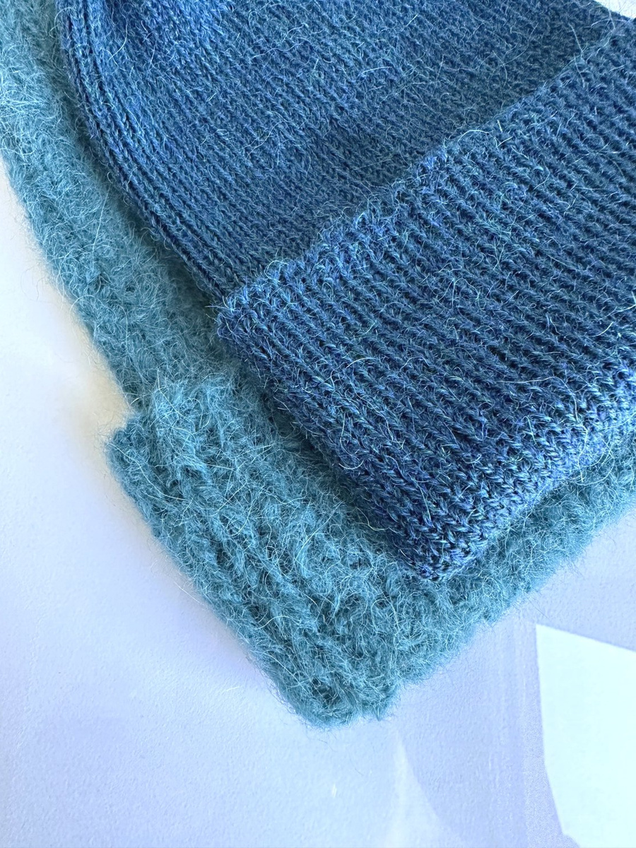 HELEN – czapka z alpaki damska 7240 niebieski petrol