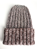 Wywijana czapka merino HELLI BIG 100% Baby Merino Odcienie brązu i szarości 