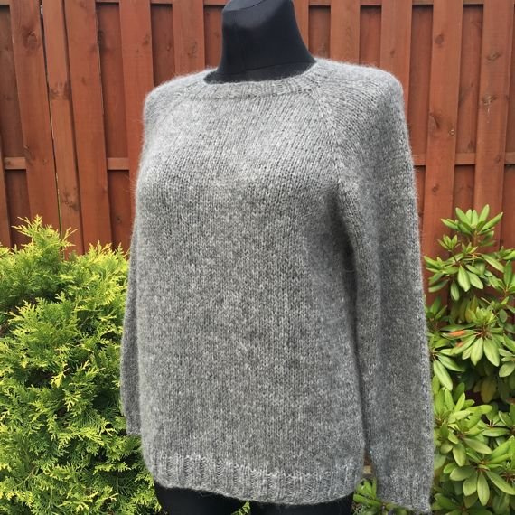 Ręcznie robiony Sweter AIR szary 04 handmade