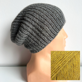 KIARA – czapka beanie z alpaki 100% 9029 łany pszenicy zimowa