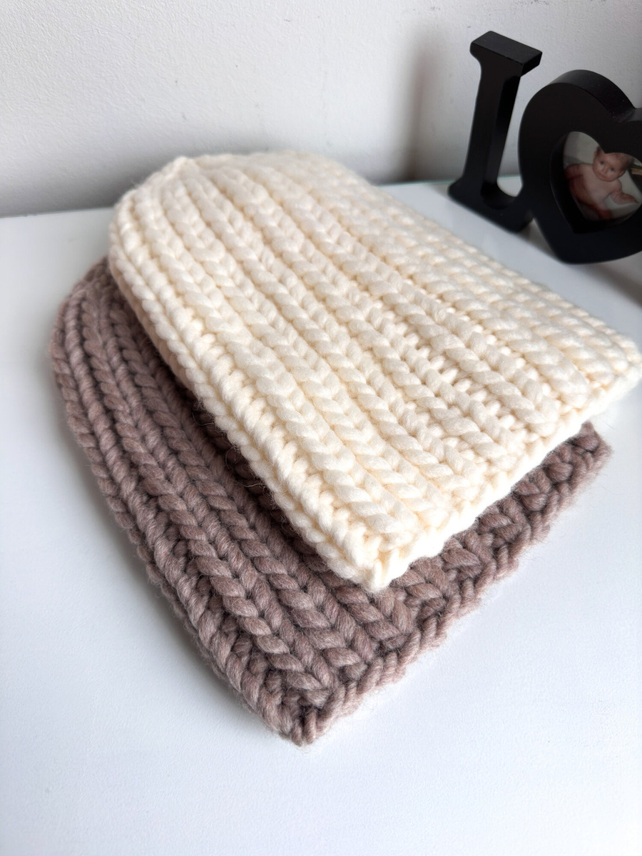 ASHER – gruba czapka zimowa damska z wełny 03 ciemny szary