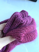 HELLI – wywijana czapka z wełny merino baby 100% 34 Wrzos