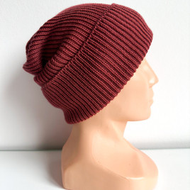 VARELLA – czapka merino beanie wywijana 100% Baby Merino 51 bordowy