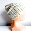 NELLI Handmade Turn-Up Merino Wool Beanie 42 Kryształki Lodu