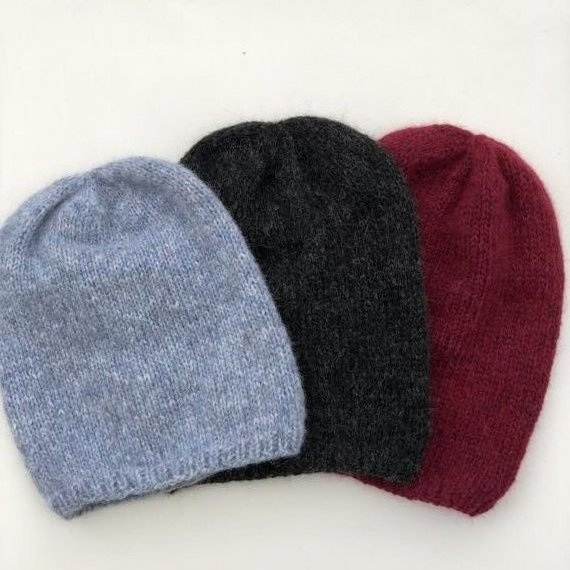 CHMURKA Handgemachte Beanie-Mütze aus Alpaka 06 Anthrazit