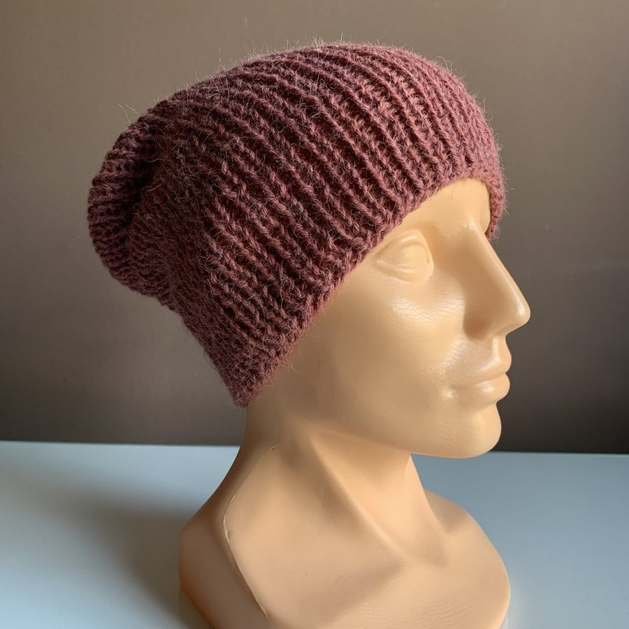 KIARA Alpaca Beanie 100% 9024 ciemny blush