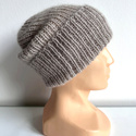 AUREA – ręcznie robiona czapka beanie wełniana merino z moherem damska/dziecięca 23/20 Jasny Beż