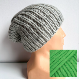 JANKA – gruba czapka zimowa damska z wełny 103 Zielona Papuga