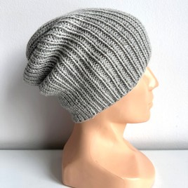 NANA – czapka beanie z wełny baby merino 22 jasny szary jesienno-zimowa