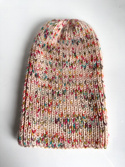 Handmade Czapka damska ALURA Merynos plus moher i jedwab 27/56 Zimowy karnawał