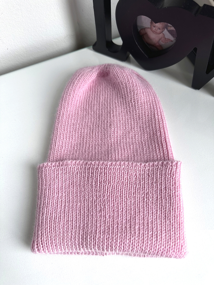 HELEN – czapka z 100% alpaki wywijana 3140 jasny róż