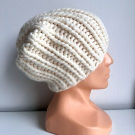 ASHER – gruba czapka zimowa damska z wełny 01 Złamana Biel