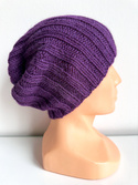 Ręcznie robiona Czapka LAURIN 100% Alpaka 4400 Ciemny Fiolet