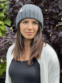 HELLI – czapka beanie wywijana z wełny baby merino 20 Ciemny szary