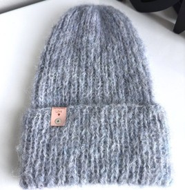 WATA CUKROWA Women's Alpaca Beanie 02 Mgła szary niebieski