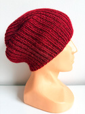 KIARA 100% Alpaca Beanie without a Turn-Up Cuff 3650 Burgundy