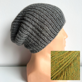 KIARA – czapka z alpaki 100% damska 7233 oliwka, jesienno-zimowa beanie