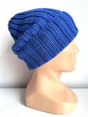 HELLI – czapka merino beanie wywijana 100% Baby Merino 33 Jaskrawoniebieski