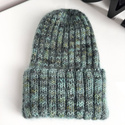 DAISY – czapka beanie handmade baby merino + moher i jedwab 3265 Forest Night