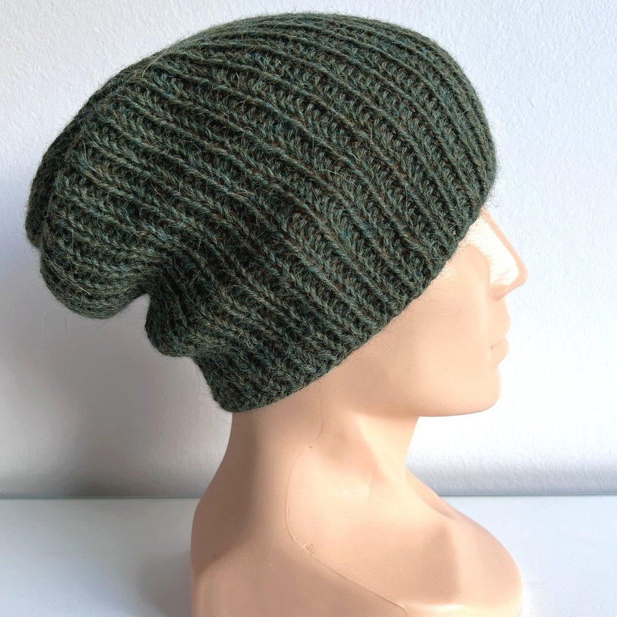 KIARA Beanie-Mütze aus 100% Alpaka 7815 Leśny mix