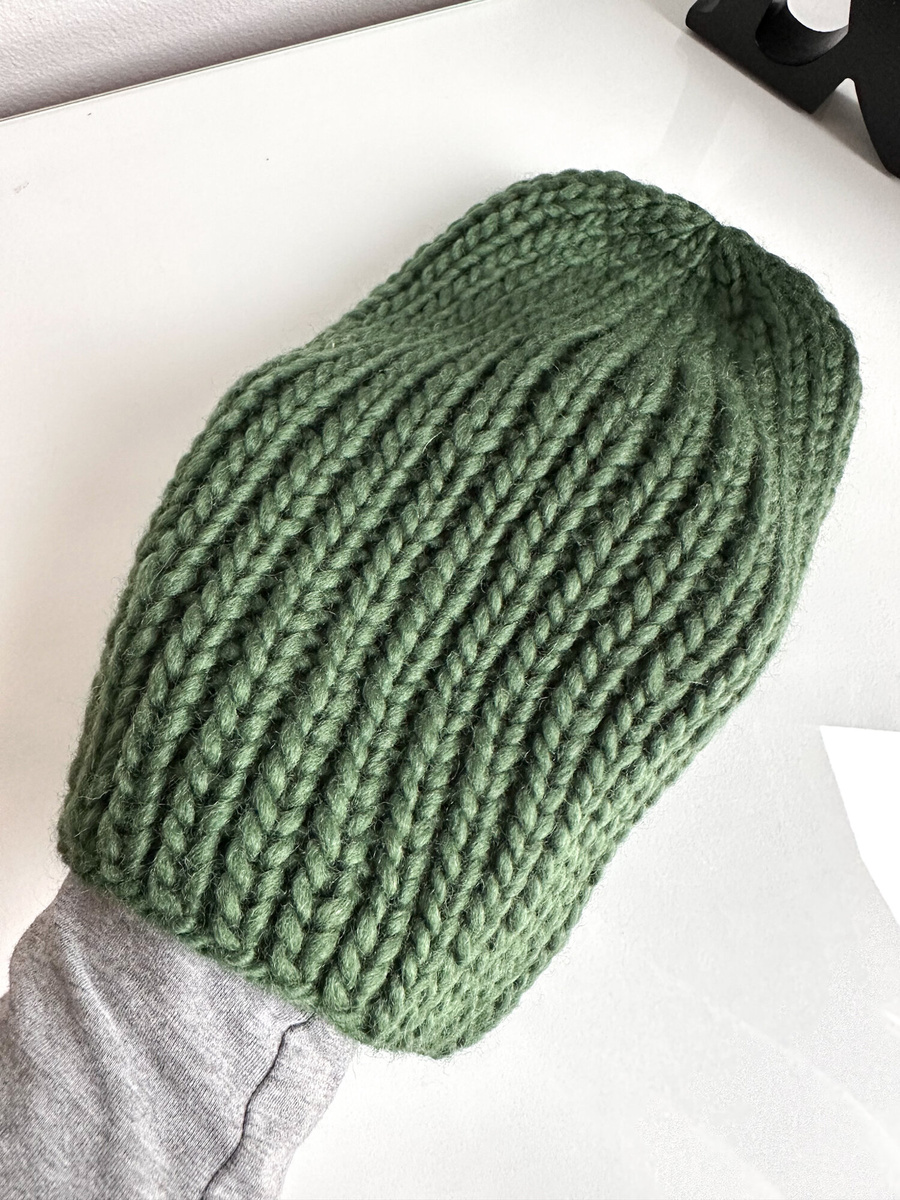 JANKA – gruba czapka zimowa damska z wełny 121 rubinowy