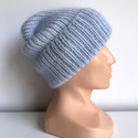 AUREA – ręcznie robiona czapka beanie baby merino + moher i jedwab damska dziecięca 53/07 Rosa