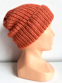 KIARA – czapka wywijana z alpaki 100% 2915 pomarańczowy, jesienno-zimowa