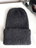AUREA – ręcznie robiona ciepła czapka beanie baby merino + moher i jedwab dziecięca/damska 21/02 Czarny