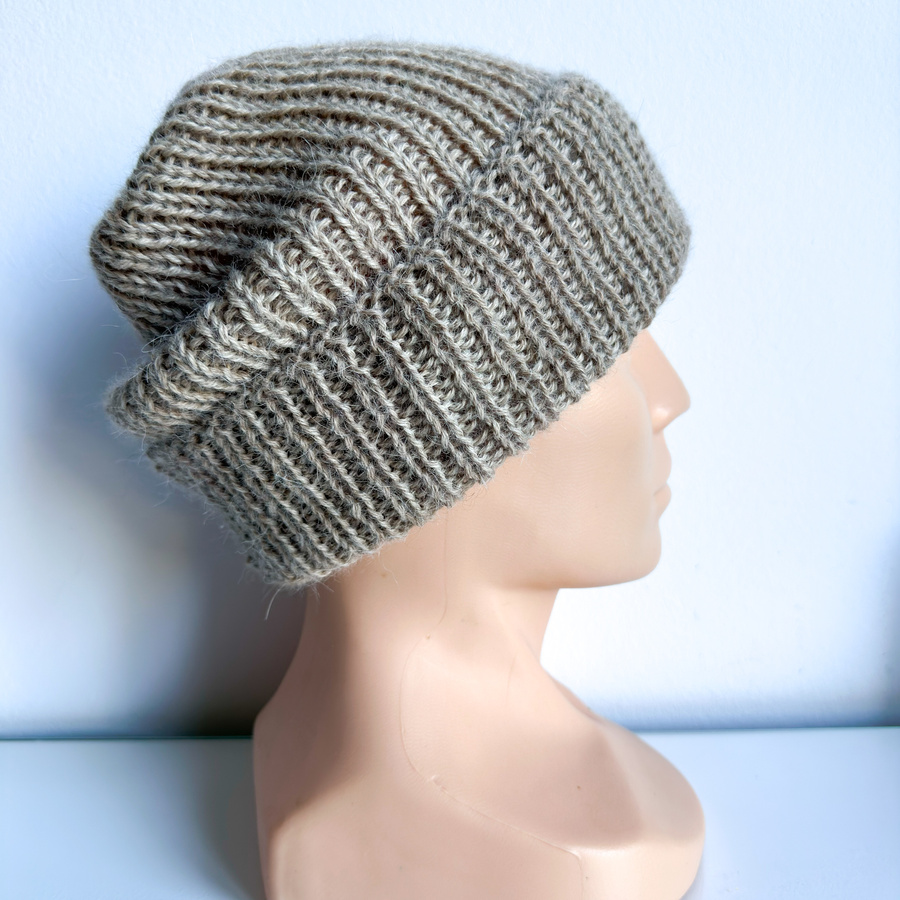 KIARA – czapka z alpaki damska 100% alpaka 2020 Jasny Nugat, wywijana, jesienno-zimowa