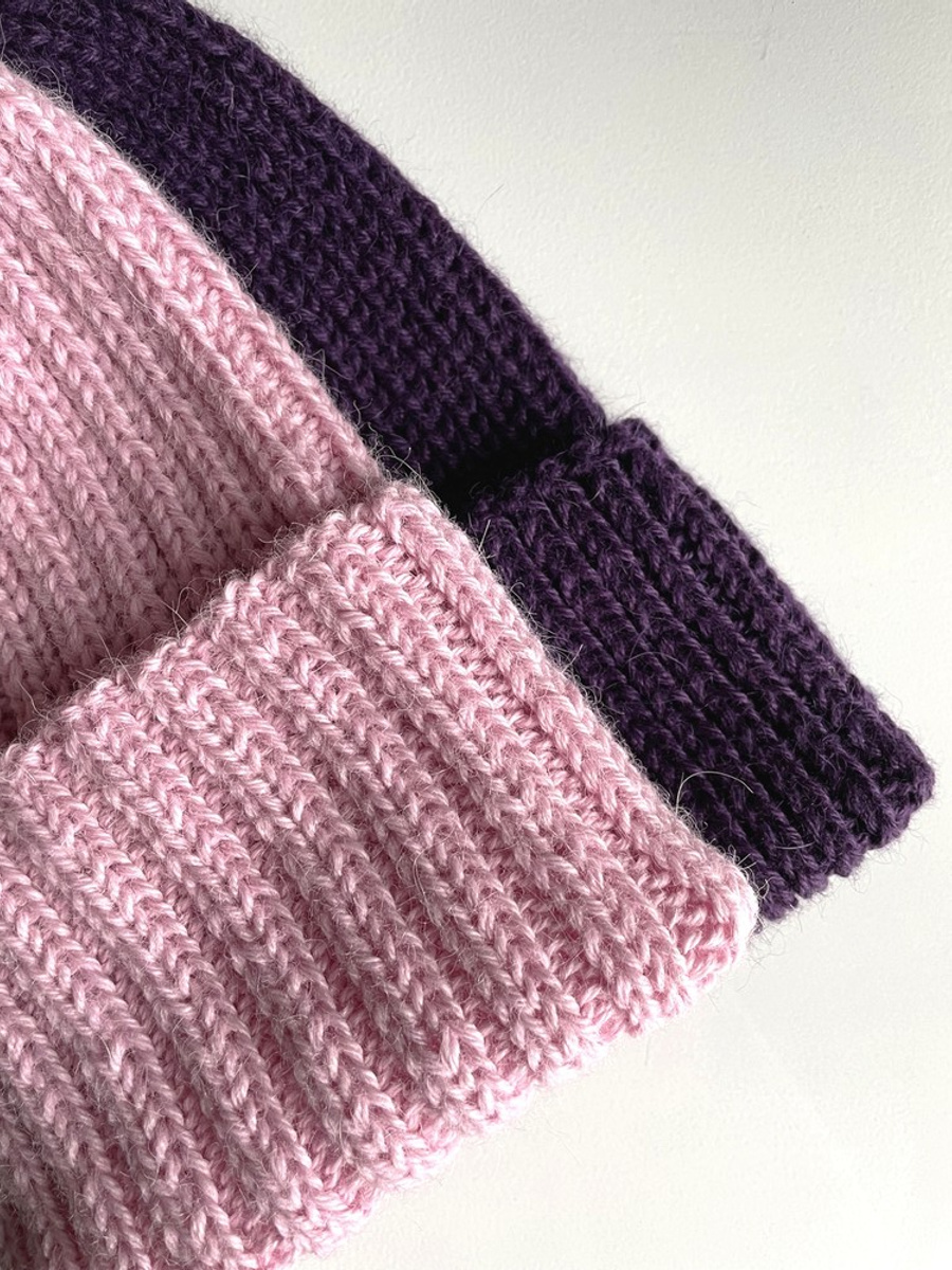 LAURIN – czapka z alpaki wywijana damska 3140 jasny róż