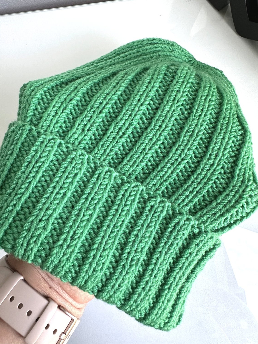 HELLI Turn-Up Beanie Merino Wool 100% Baby Merino 31 Bright Green Unisex