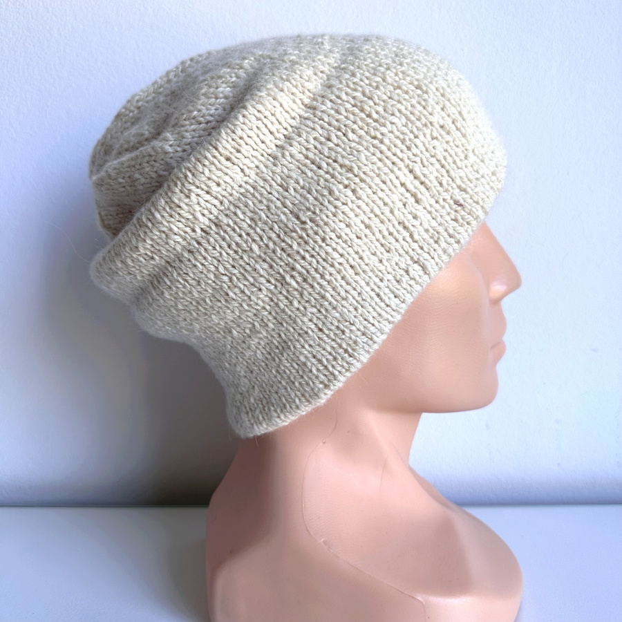 Ręcznie robiona Czapka hand made Tweed RONIA 01 Ecru