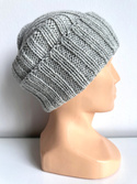 HELLI – czapka beanie wywijana 100% baby merino 22 Jasny Szary