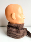 Słodki szalik, apaszka Baby Merino + moher i jedwab AUREA Nitkowe Love 62/15 średni brąz
