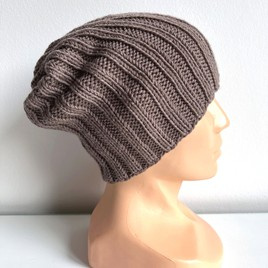 HELLI – czapka zimowa merino damska beanie 17 Beż 100% Baby Merino