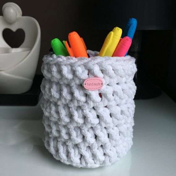 Koszyk ze sznurka bawełnianego czerwony 370 9x12 cm