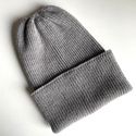 VARELLA – czapka merino beanie wywijana 19 szary 100% baby merino