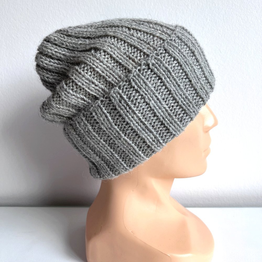 LAURIN Turn-Up Beanie 100% Alpaca 501 Light Grey
