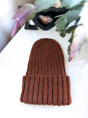 LAURIN Turn-Up Beanie 100% Alpaca 9041 miedziany brąz