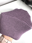 VARELLA Beanie-Mütze mit Umschlag 100% Baby-Merinowolle 40 Ametyst Violett