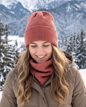 VARELLA – czapka beanie z wełny merino 48 Blush zimowa