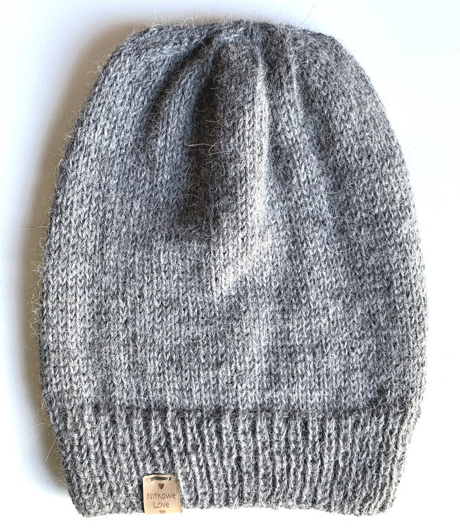 JONA Women's Beanie 100% Alpaca 517 średni szary